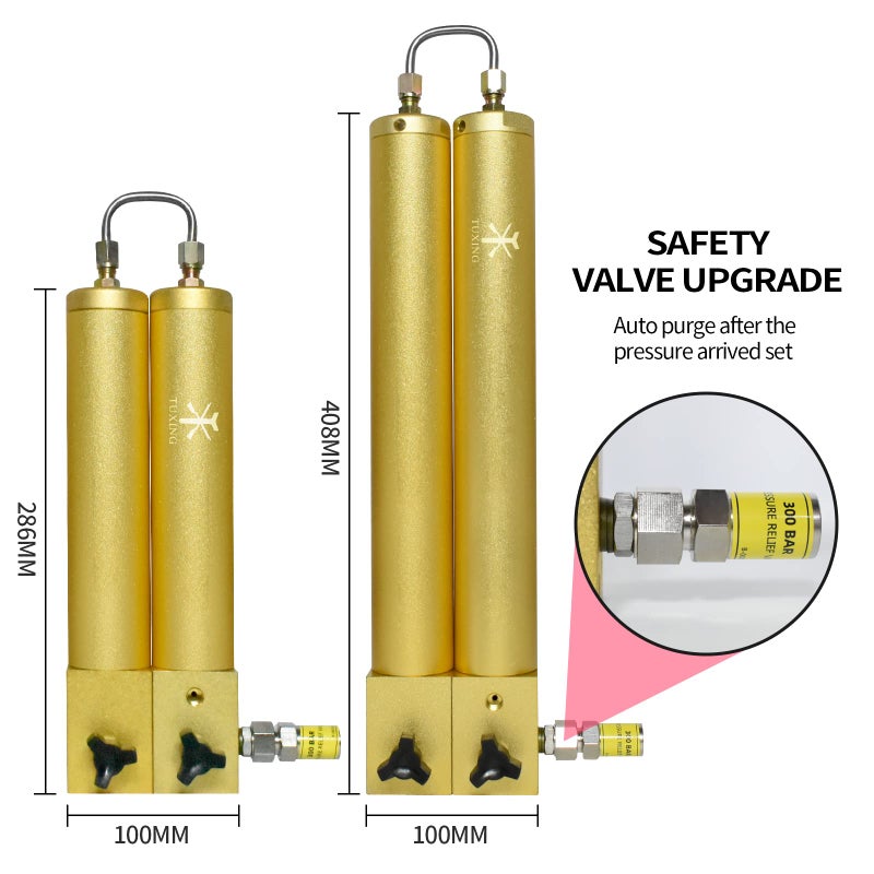 TUXING 30Mpa High Pressure Air Filter External Oil-Water Separator Two Stage Filtration for Air Compressor Air Pump Scuba Diving 286mm*100mm - Image 5